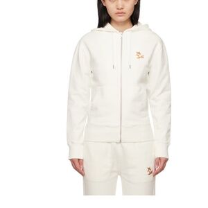 Maison Kitsune white chillax fox hoodie L
